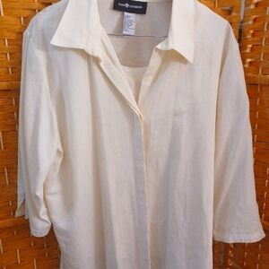 Sag Habor 18w Linen/ Rayon blouse